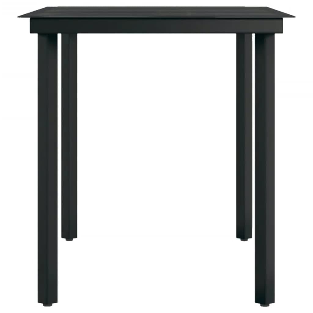 7 Piece Garden Dining Set with Cushions table featuring sturdy powder-coated steel frame.