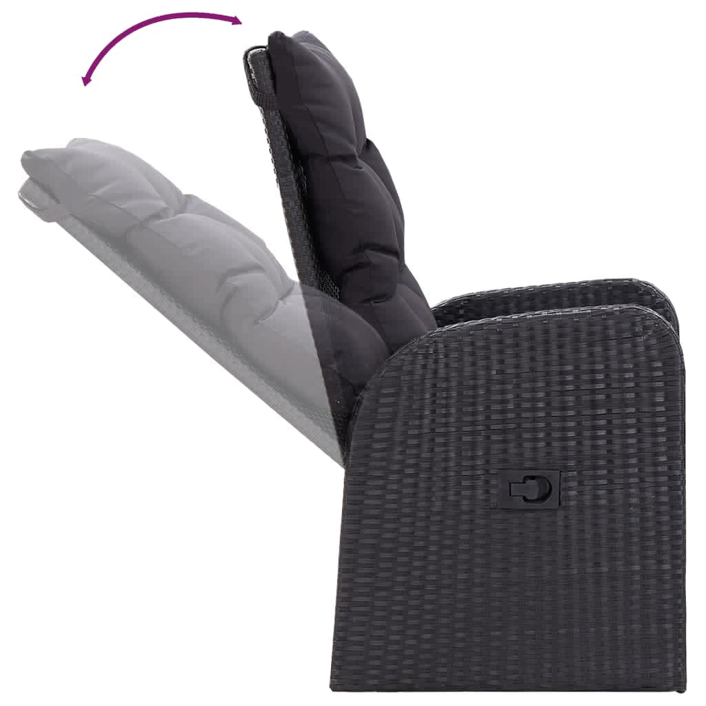 Adjustable backrest of the chair from the 9 Piece Garden Dining Set with Cushions UAE.