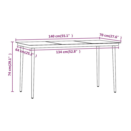 5 Piece Garden Dining Set with Cushions Brown