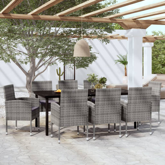 9 Piece Garden Dining Set , Furniture -> Outdoor Furniture -> Outdoor Furniture Sets , Durable,Furniture -,gray,Home & Garden -,Modern Design,new-305021,Outdoor Furniture -,Outdoor Furniture Sets