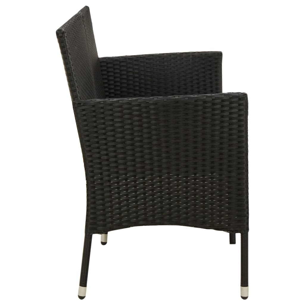 3-Seater Garden Sofa with Cushion  Poly Rattan