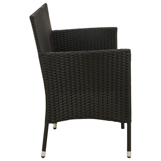 3-Seater Garden Sofa with Cushion  Poly Rattan