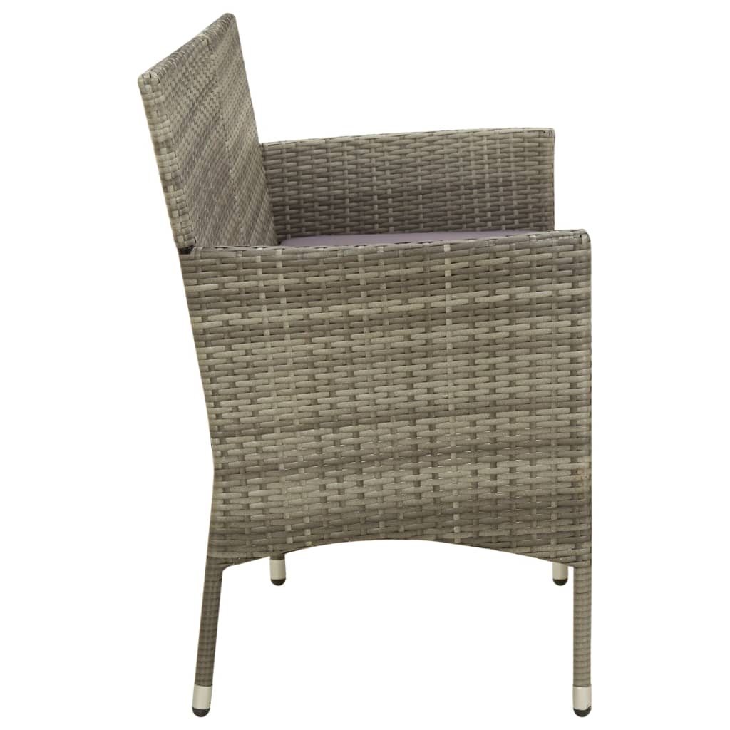 Side view of a poly rattan armchair showcasing its woven texture and sturdy design, complementing the 3-Seater Garden Sofa with Cushion Poly Rattan.
