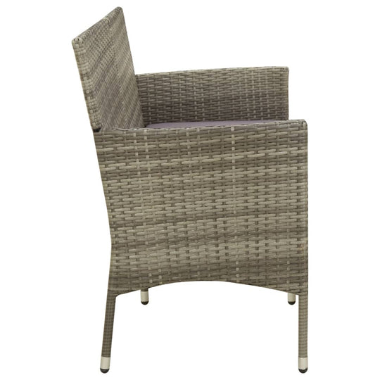 Side view of a poly rattan armchair showcasing its woven texture and sturdy design, complementing the 3-Seater Garden Sofa with Cushion Poly Rattan.