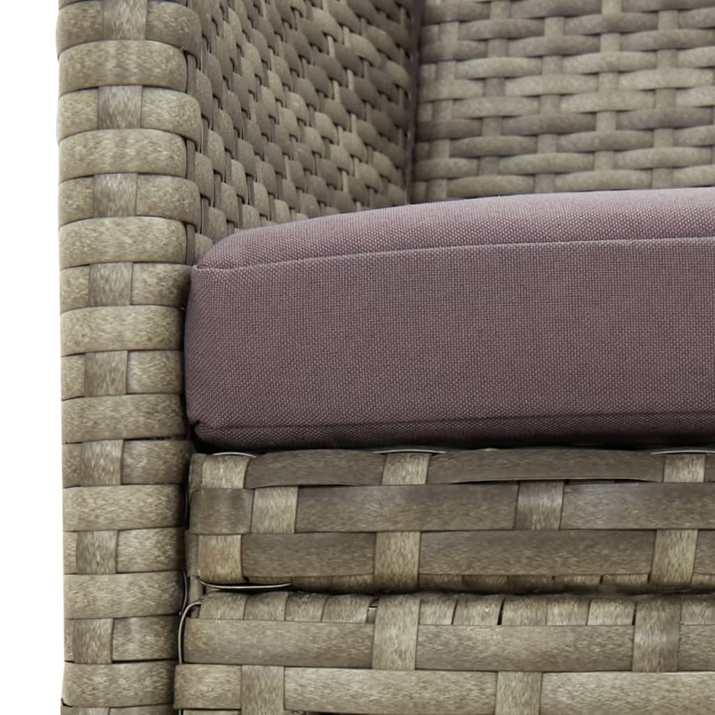 Close-up of 3-Seater Garden Sofa with Cushion Poly Rattan showcasing woven design and thick cushion.