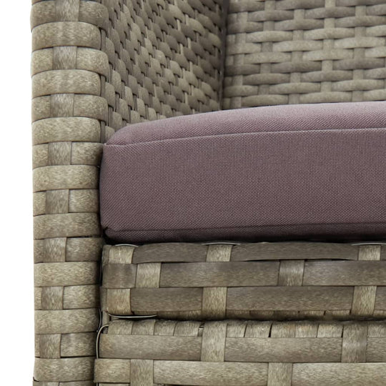 Close-up of 3-Seater Garden Sofa with Cushion Poly Rattan showcasing woven design and thick cushion.