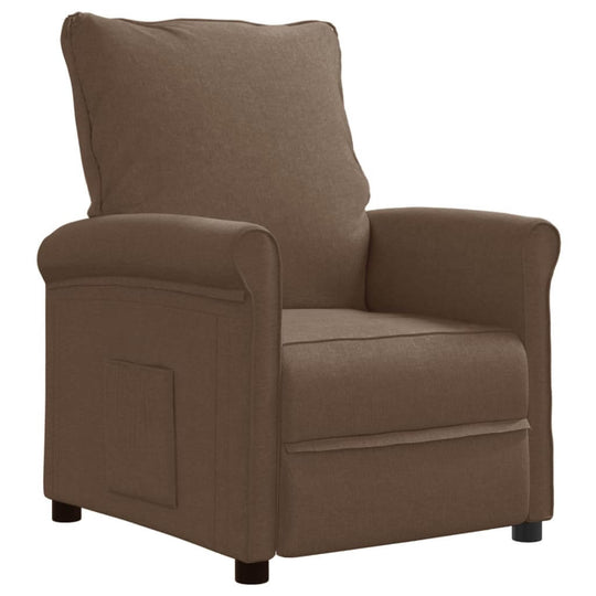 Fabric Recliner Chair Black – Comfortable Seating UAE featuring a brown, cozy manual recliner design.