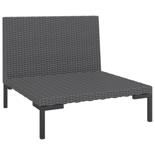 7 Piece Garden Lounge Set with Cushions Poly Rattan Dark lightweight modular sofa section in dark rattan finish