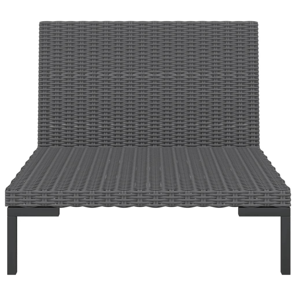 8 Piece Garden Lounge Set with Cushions Poly Rattan Dark grey lounge chair with woven design and sturdy frame
