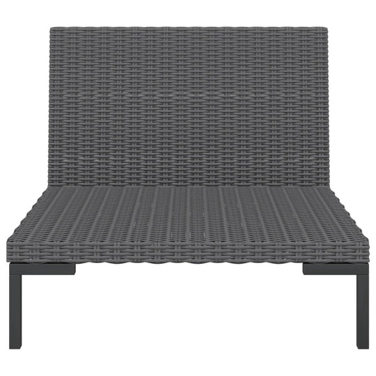8 Piece Garden Lounge Set with Cushions Poly Rattan Dark grey lounge chair with woven design and sturdy frame