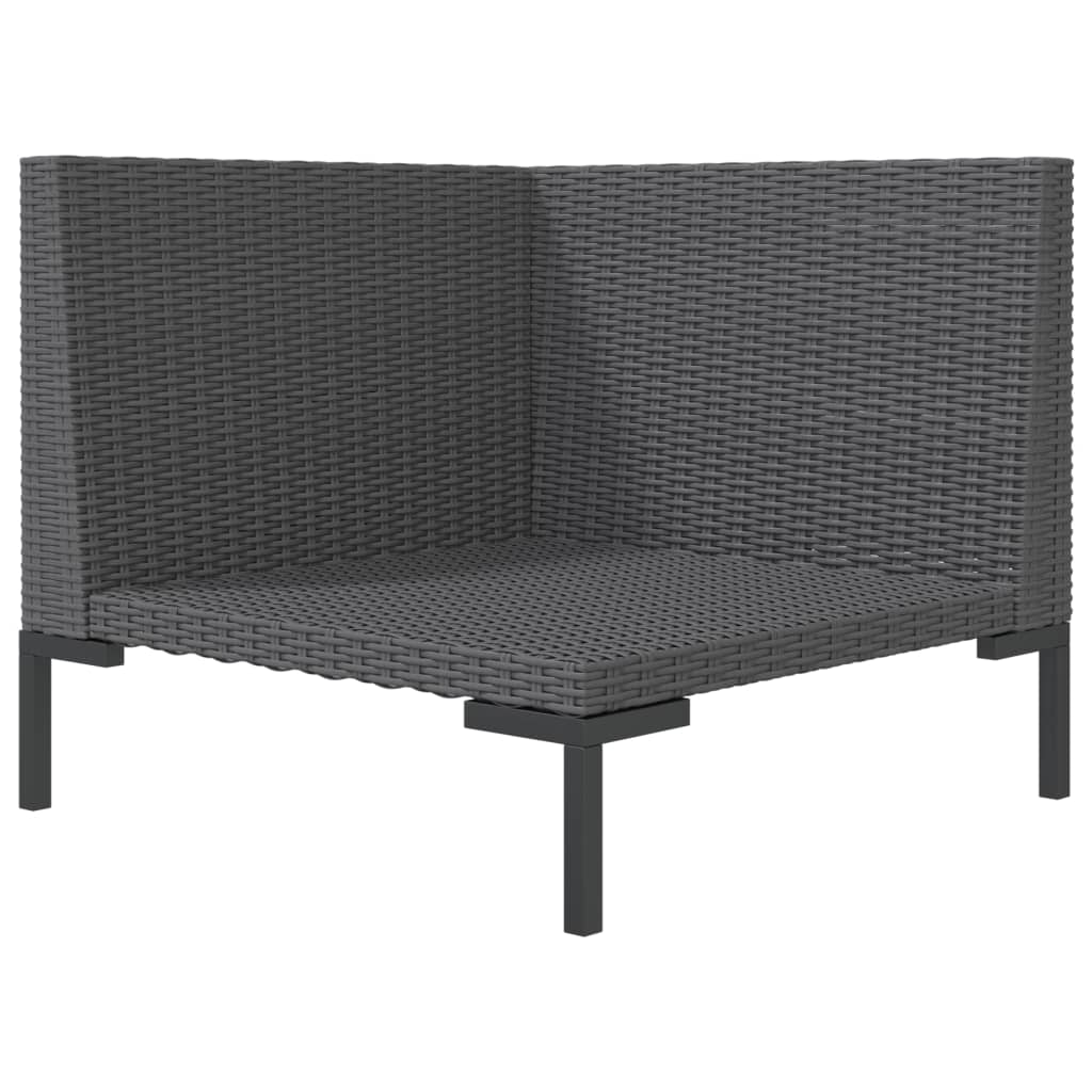 8 Piece Garden Lounge Set with Cushions Poly Rattan Dark Grey