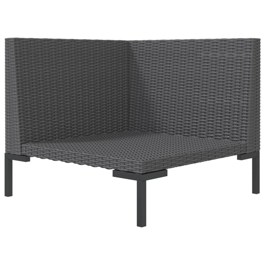 8 Piece Garden Lounge Set with Cushions Poly Rattan Dark Grey