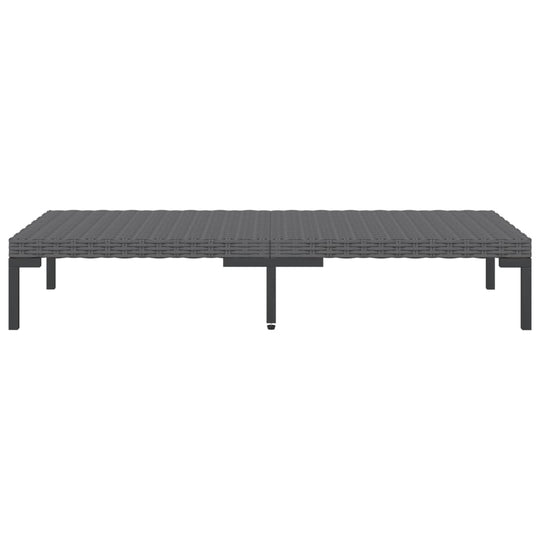 11 Piece Garden Lounge Set with Cushions Poly Rattan Dark coffee table view, showcasing durable PE rattan design.