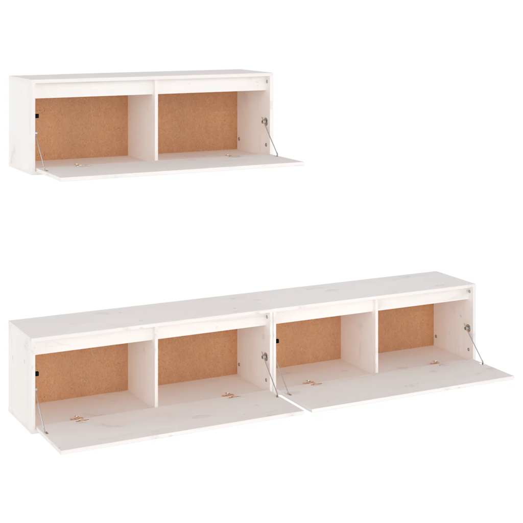 TV Cabinets 3 pcs  Solid Wood Pine