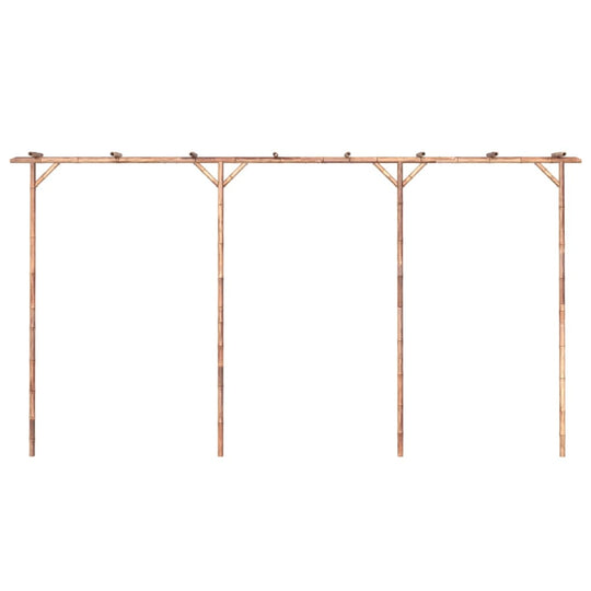 Pergola Bamboo 385x40x205 cm durable weather-resistant garden arbour for patio and climbing plants