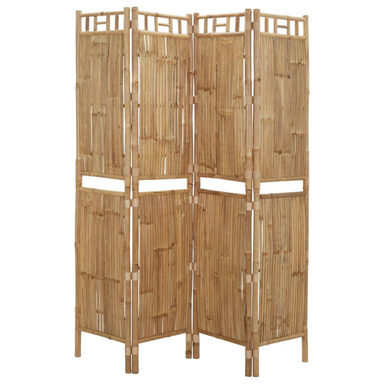 4-panel bamboo room divider, 160x180 cm, ideal for outdoor furniture use, stylish privacy screen, foldable and durable.