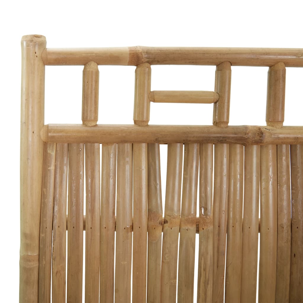 Close-up of bamboo panel from a 4-panel room divider, showcasing natural texture and craftsmanship for outdoor furniture.
