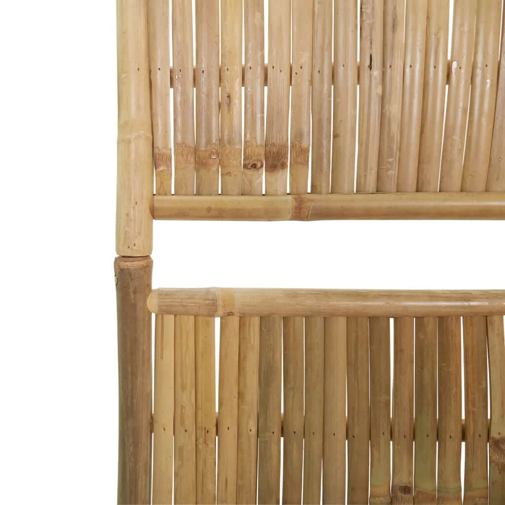Close-up of a bamboo room divider showcasing the natural texture and durability of the material for outdoor furniture.