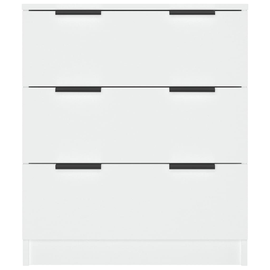 Classic white sideboard with three drawers, made of engineered wood, ideal for stylish storage in any room.