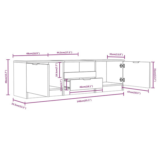 TV Cabinet 140x35x40 cm Engineered Wood , Furniture -> Entertainment Centers & TV Stands , Durable,eligant,Entertainment Centers & TV Stands,Furniture -,Home & Garden -,Modern Design,new-305021