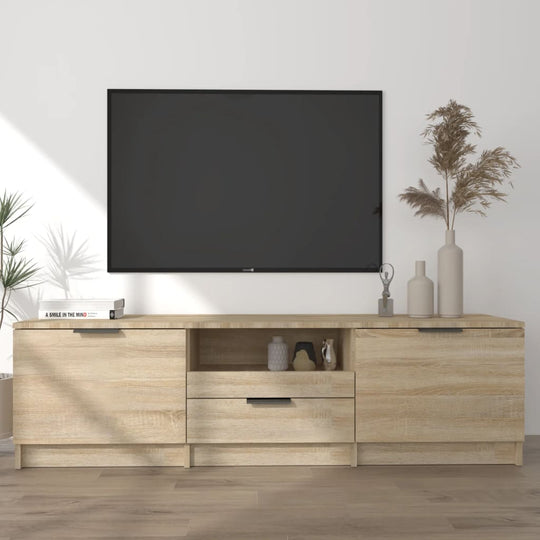 TV Cabinet Sonoma Oak 140x35x40 cm Engineered Wood , Furniture -> Entertainment Centers & TV Stands , Durable,eligant,Entertainment Centers & TV Stands,Furniture -,Home & Garden -,Modern Design,new-305021