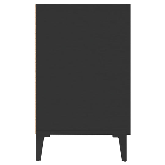 Black sideboard with engineered wood finish, featuring two doors and two drawers for ample storage. Dimensions: 100x36x60 cm.