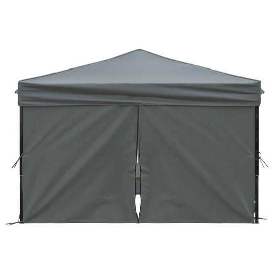 Folding party tent with sidewalls in anthracite color, perfect for outdoor events and easy to transport.