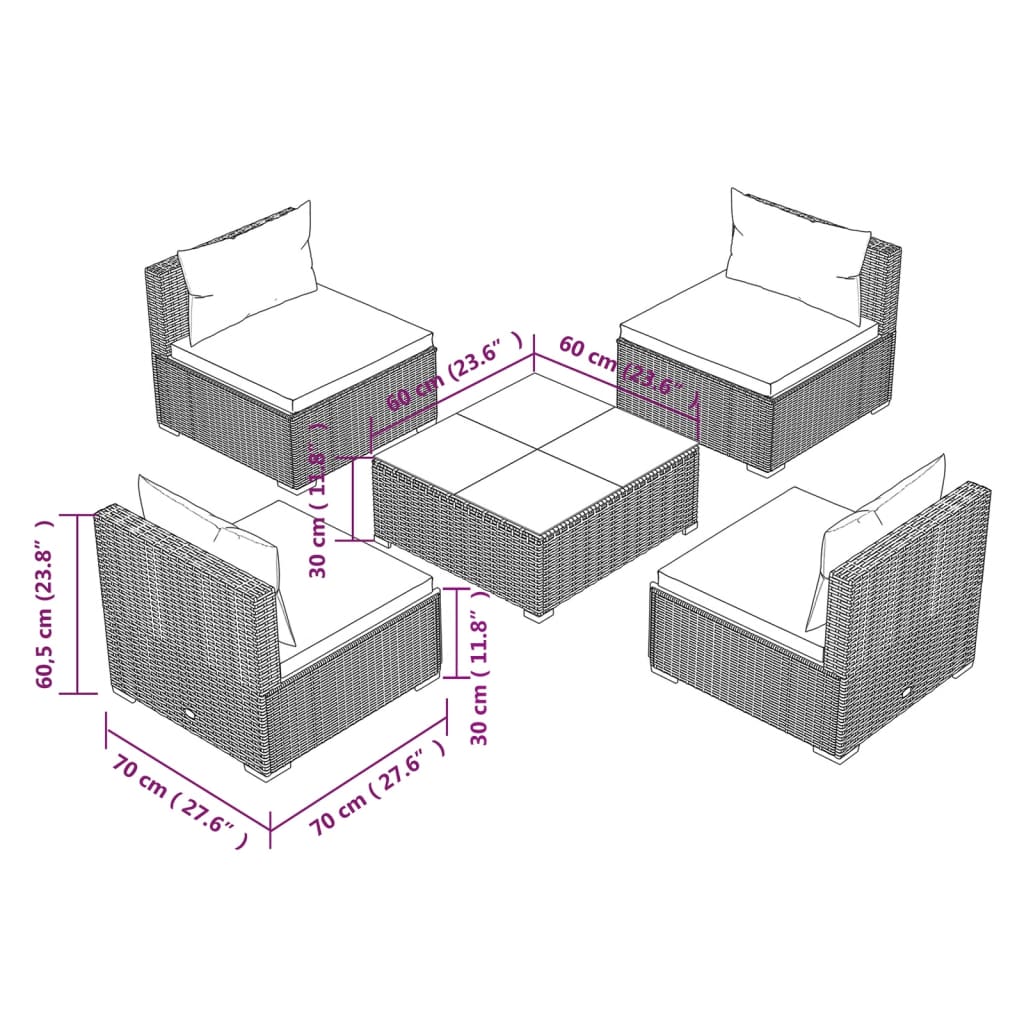 8 Piece Garden Lounge Set with Cushions Poly Rattan , Furniture -> Outdoor Furniture -> Outdoor Furniture Sets , Durable,eligant,Furniture -,Home & Garden -,Modern Design,new-305021,Outdoor Furniture -,Outdoor Furniture Sets