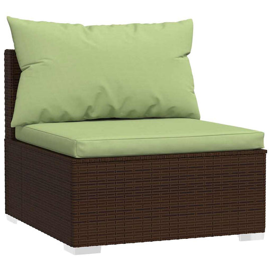 Garden Lounge Set 4 Piece with Cushions Poly Rattan