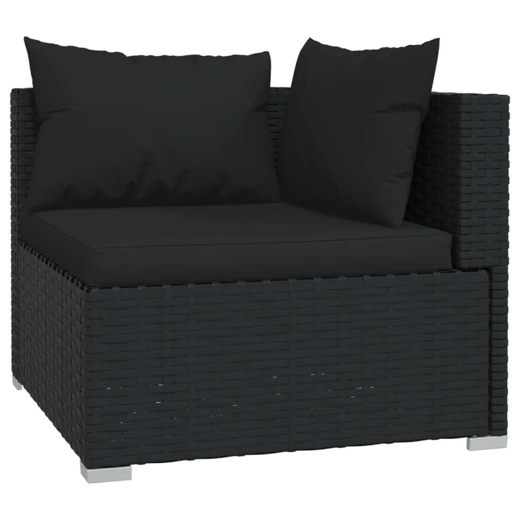 6 Piece Garden Lounge Set with Cushions Poly Rattan