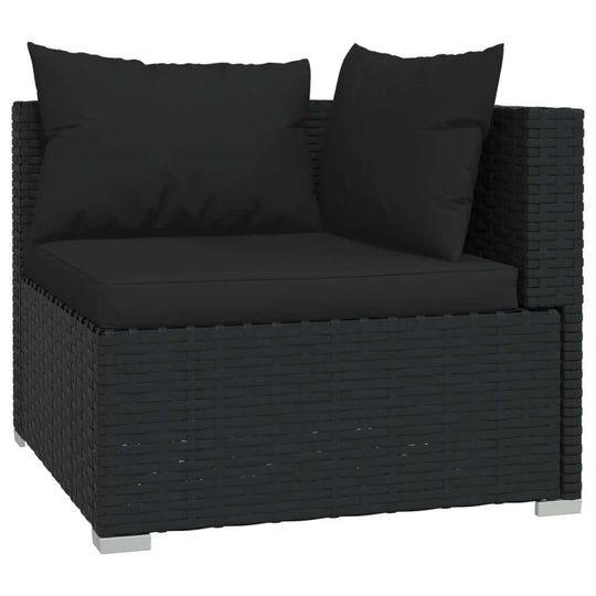 6 Piece Garden Lounge Set with Cushions Poly Rattan