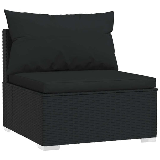 6 Piece Garden Lounge Set with Cushions Poly Rattan