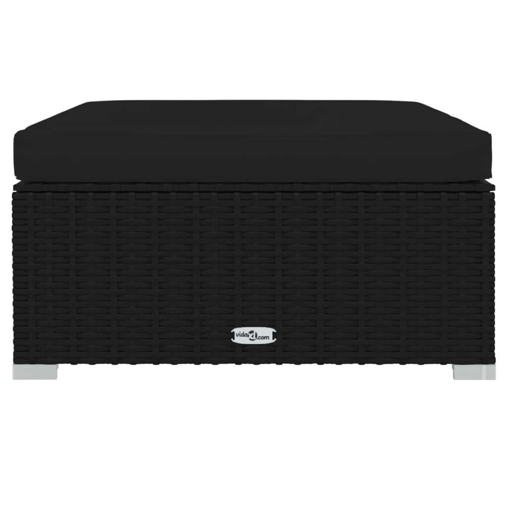 6 Piece Garden Lounge Set with Cushions Poly Rattan