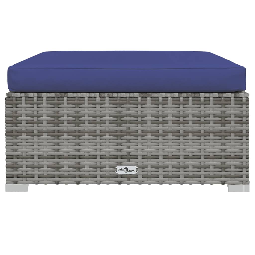 7 Piece Garden Lounge Set with Cushions Poly Rattan