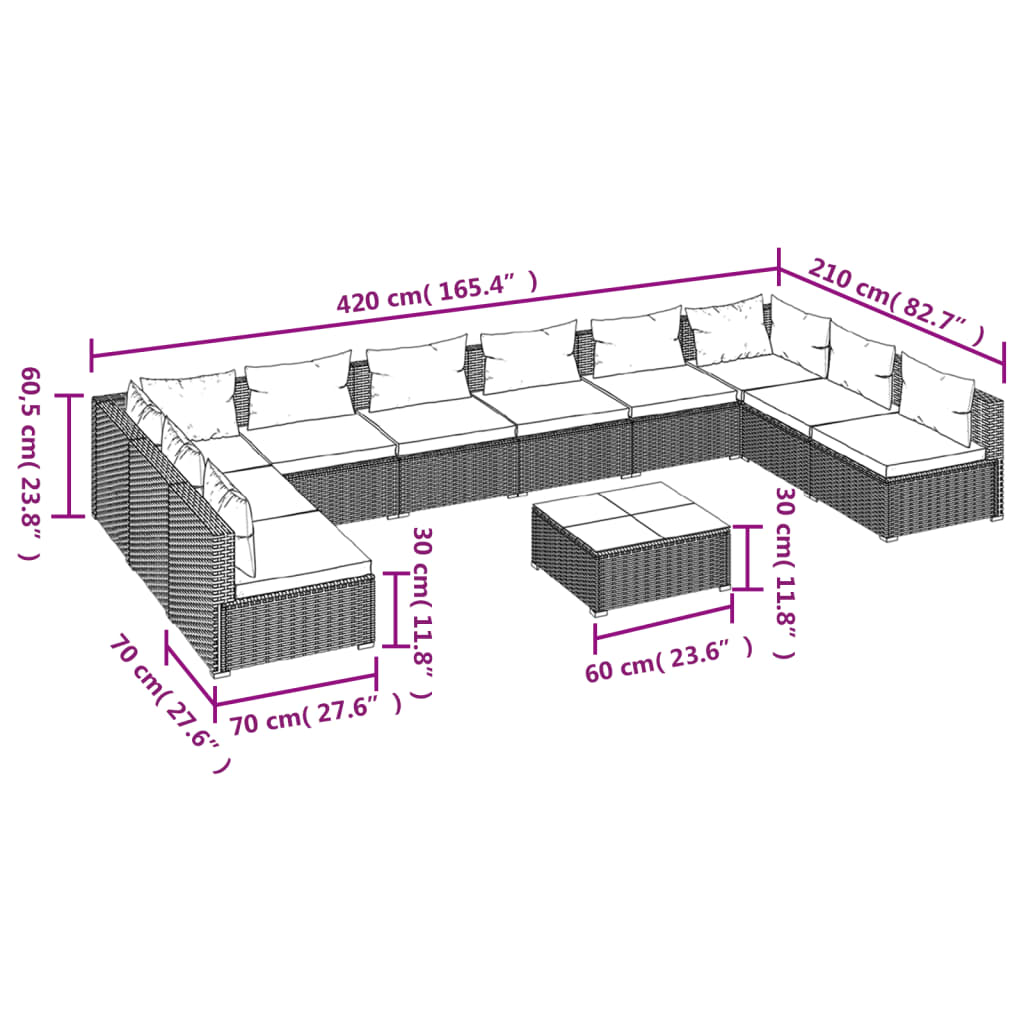 7 Piece Garden Lounge Set with Cushions Poly Rattan , Furniture -> Outdoor Furniture -> Outdoor Furniture Sets , Chairs -,Durable,eligant,Furniture -,Home & Garden -,Home Decor,Modern Design,new-305021,Outdoor Furniture -,Outdoor Furniture Sets,Outdoor Se