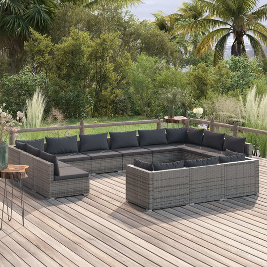 12 Piece Garden Lounge Set with Cushions Poly Rattan , Furniture -> Outdoor Furniture -> Outdoor Furniture Sets , black,Decor -,Durable,eligant,Furniture -,Home & Garden -,Home Decor,Modern Design,new-305021,Outdoor Chairs,Outdoor Furniture -,Outdoor Furn