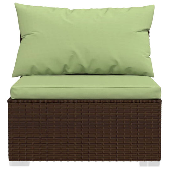 Garden Lounge 4 Piece Set with Cushions Poly Rattan