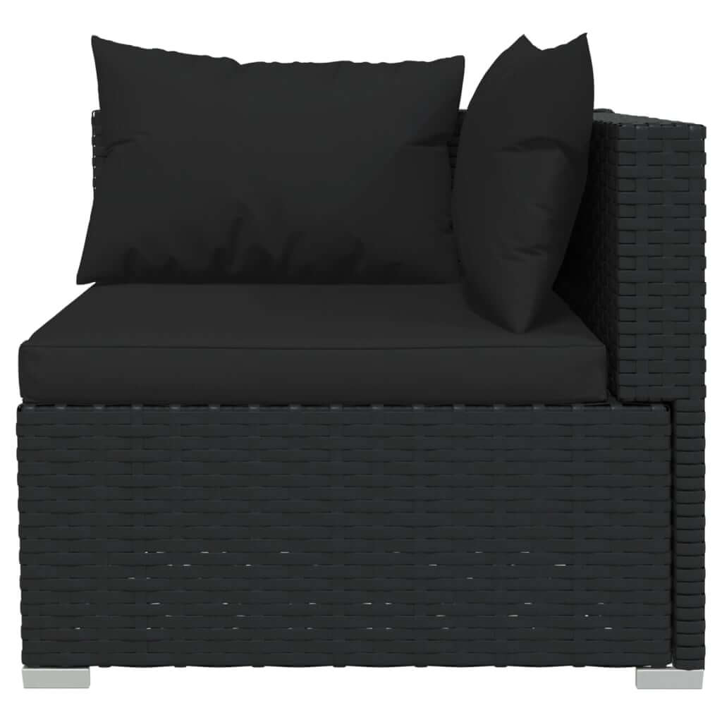 Garden Lounge 5 Piece Set with Cushions Poly Rattan