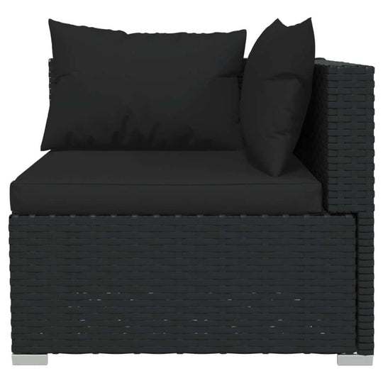 Garden Lounge 5 Piece Set with Cushions Poly Rattan