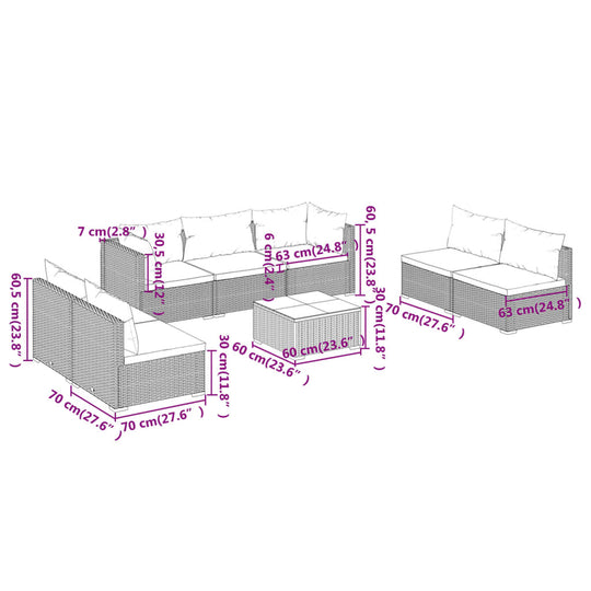 6 Piece Garden Lounge Set with Cushions Poly Rattan , Furniture -> Outdoor Furniture -> Outdoor Furniture Sets , Chairs -,Durable,eligant,Furniture -,Home & Garden -,Home Decor,Modern Design,new-305021,Outdoor Furniture -,Outdoor Furniture Sets,Outdoor Se