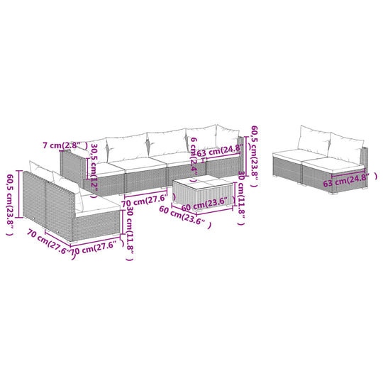 6 Piece Garden Lounge Set with Cushions Poly Rattan , Furniture -> Outdoor Furniture -> Outdoor Furniture Sets , Chairs -,Durable,eligant,Furniture -,Home & Garden -,Home Decor,Modern Design,new-305021,Outdoor Furniture -,Outdoor Furniture Sets,Outdoor Se