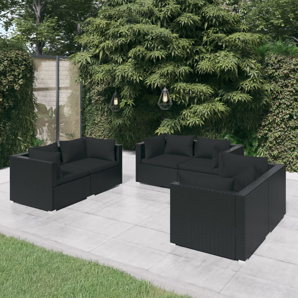 6 Piece Garden Lounge Set with Cushions Poly Rattan , Furniture -> Outdoor Furniture -> Outdoor Furniture Sets , Chairs -,Durable,eligant,Furniture -,Home & Garden -,Home Decor,Modern Design,new-305021,Outdoor Furniture -,Outdoor Furniture Sets,Outdoor Se