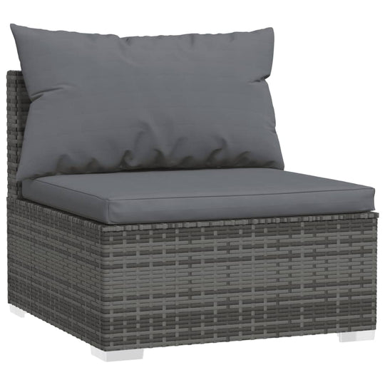 9 Piece Garden Lounge Set with Cushions  Poly Rattan