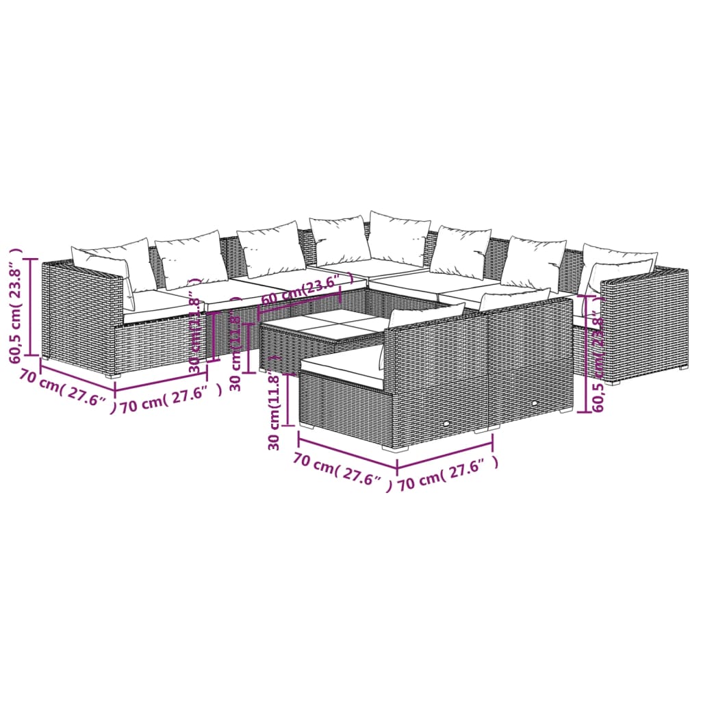 7 Piece Garden Lounge Set with Cushions Poly Rattan , Furniture -> Outdoor Furniture -> Outdoor Furniture Sets , Chairs -,Durable,eligant,Furniture -,Home & Garden -,Home Decor,Modern Design,new-305021,Outdoor Furniture -,Outdoor Furniture Sets,Outdoor Se