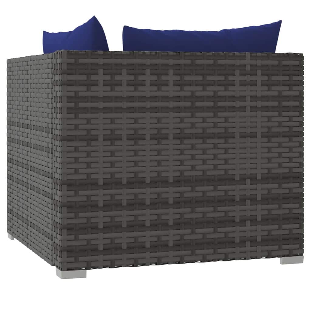 9 Piece Garden Lounge Set with Cushions Poly Rattan