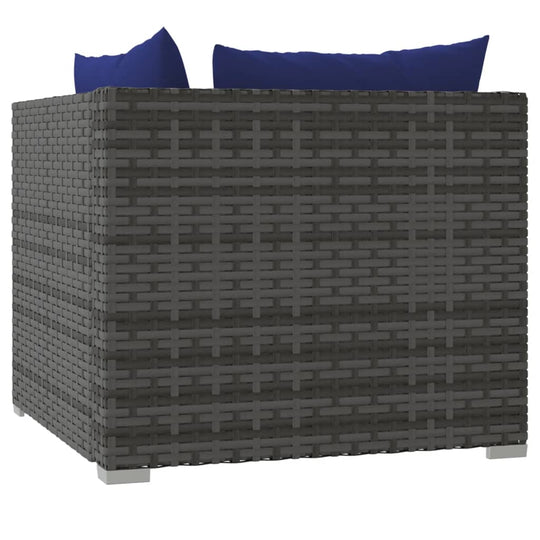 9 Piece Garden Lounge Set with Cushions Poly Rattan