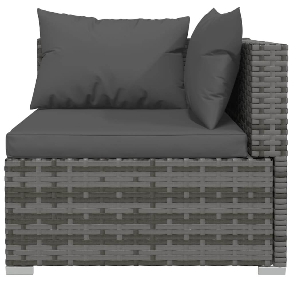 9 Piece Garden Lounge Set with Cushions Poly Rattan