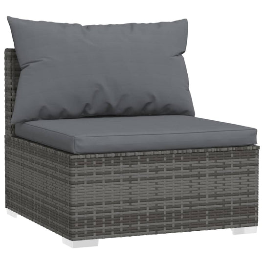 9 Piece Garden Lounge Set with Cushions Poly Rattan