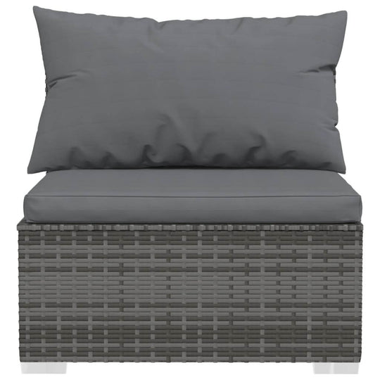 9 Piece Garden Lounge Set with Cushions Poly Rattan