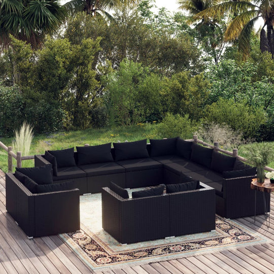 11 Piece Garden Lounge Set with Cushions Poly Rattan , Furniture -> Outdoor Furniture -> Outdoor Furniture Sets , Durable,eligant,Furniture -,Home & Garden -,Home Decor,Modern Design,new-305021,Outdoor Furniture -,Outdoor Furniture Sets,Outdoor Seating -